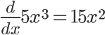 the resulting derivative of the example equation