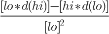 a pnemonic device to remember the application of the quotient rule