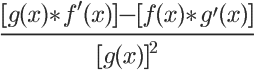 the result of applying the quotient rule